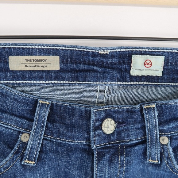 AG Adriano Goldschmied The Tomboy Jeans Womens 28R Blue Relaxed Straight - Picture 9 of 10